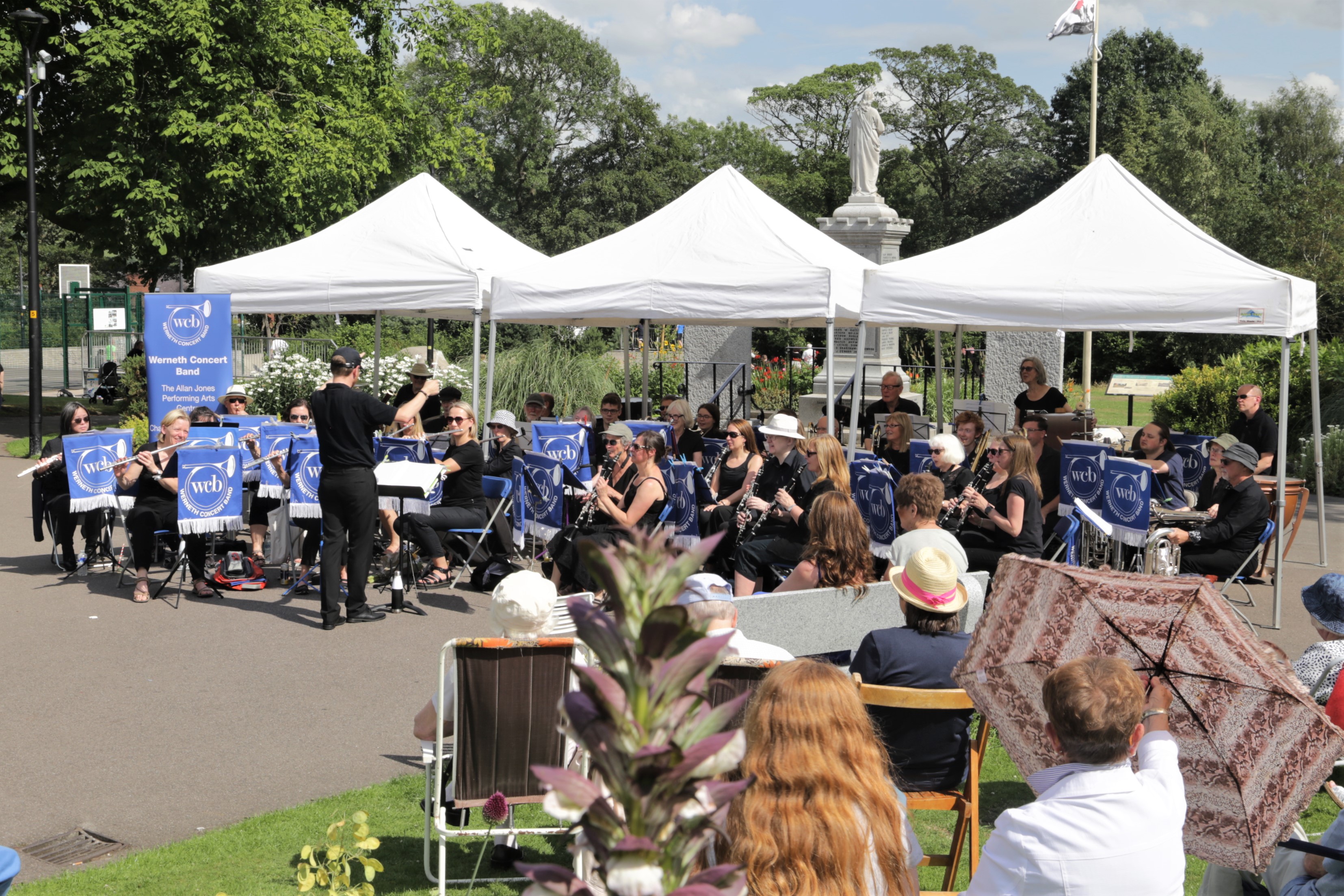 Werneth Concert Band performing in Marple Memorial Park