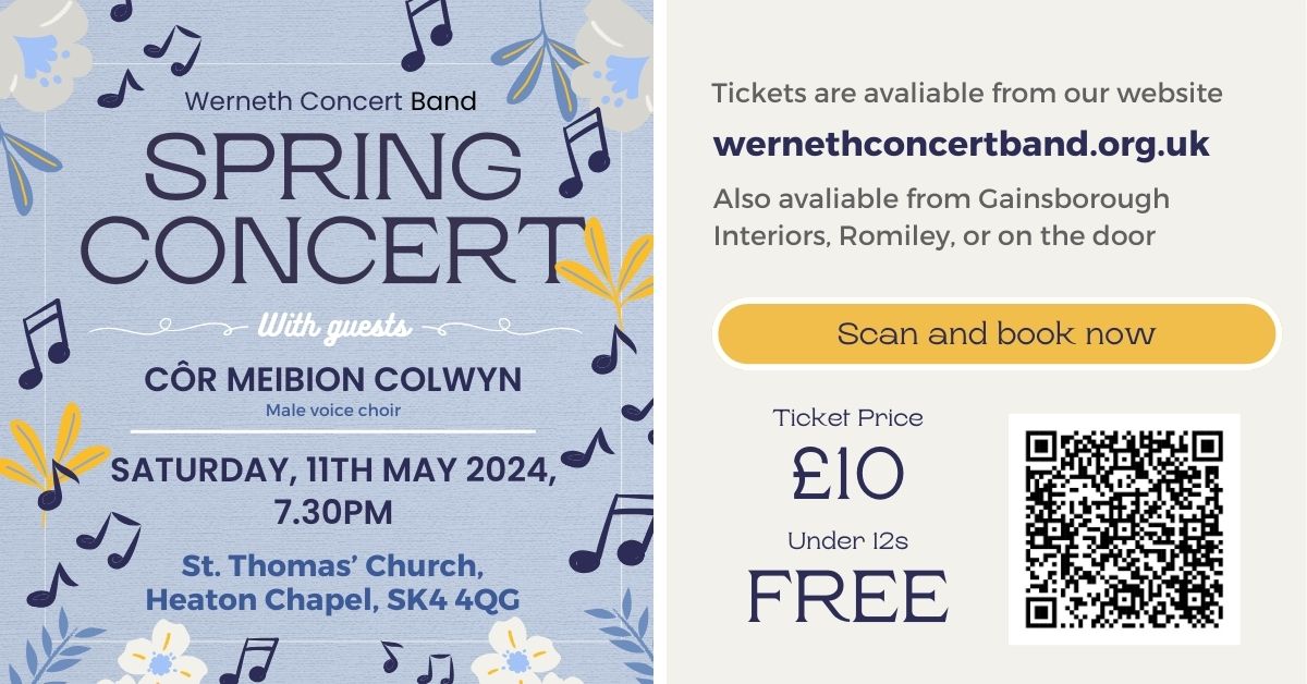 Spring Concert with guests Côr Meibion Colwyn